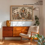 Single Panel Patachitra of Goddess Durga and her Family by Anwar Chitrakar (2019) – Wall Painting