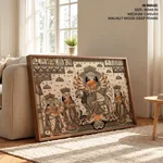 Single Panel Patachitra of Goddess Durga and her Family by Anwar Chitrakar (2019) – Wall Painting