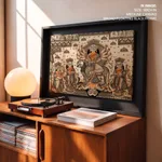 Single Panel Patachitra of Goddess Durga and her Family by Anwar Chitrakar (2019) – Wall Painting