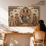 Single Panel Patachitra of Goddess Durga and her Family by Anwar Chitrakar (2019) – Wall Painting