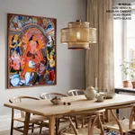 Single Panel Patachitra of Goddess Durga with Family by Anwar Chitrakar (2019) – Wall Decor