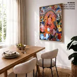 Single Panel Patachitra of Goddess Durga with Family by Anwar Chitrakar (2019) – Wall Decor