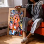 Single Panel Patachitra of Goddess Durga with Family by Anwar Chitrakar (2019) – Wall Decor