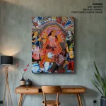 Single Panel Patachitra of Goddess Durga with Family by Anwar Chitrakar (2019) – Wall Decor