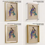 Sundari with a peacock by Kalam Patua (early 21st c) – Wall Art