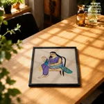 Sundari with a peacock by Kalam Patua (early 21st c) – Wall Art