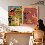 Krishna’s childhood pranks by Unknown, Pahari School (1725-1750) – Home Decor
