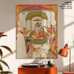 Raja Sansar Chand and saint Tulsidas paying homage to Rama and Sita by Unknown Artist (1825-1830) – Wall Decor