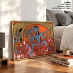 The Blue-Complexioned Kali Slaying Demons by Unknown Artist (1825-1850) – Wall Hanging