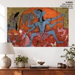 The Blue-Complexioned Kali Slaying Demons by Unknown Artist (1825-1850) – Wall Hanging
