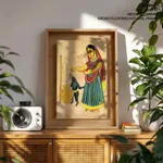 Yasoda Churning Butter (verso) by Unknown Artist (c1890) – Wall Art